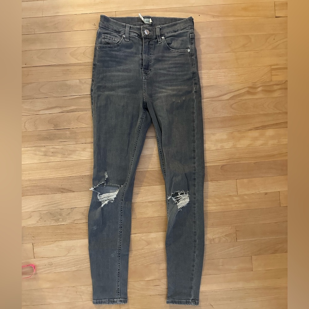 Topshop Jamie jeans distressed High waist skinny leg waist 26 length 30